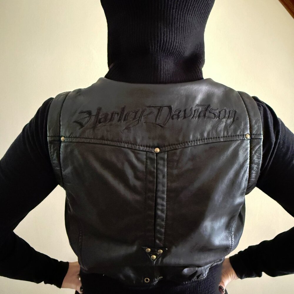 Harley Davidson Genuine Leather Vest Women Medium - Picture 3 of 11